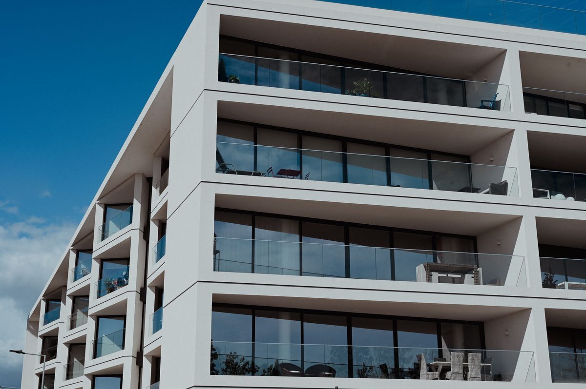 Modern multifamily apartment building